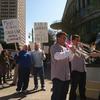 San Francisco Symphony musicians picket at  Davies Symphony Hall