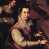 Self portrait of Italian Renaissance painter Lavinia Fontana, at the clavichord.