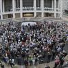 Hundreds of trombone players gathered at Lincoln Center on June 8, 2016.