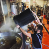 Sharif Taleb of Yonkers Brewing Co. at work.