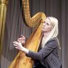 Harpist Claire Jones in the WQXR studio.