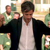 Rodrigo (Gael García Bernal) conducts in front of inmates at Rikers Island