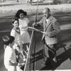 Schoenberg pictured with his family on the tennis court.