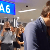 Members of the Camerata of Léman play for stranded passengers in a Swiss airport.