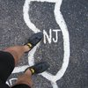 Chalk outline of New Jersey