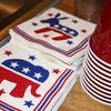 Republican elephant and Democratic donkey napkins