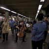 Dale Henderson performs Bach on a Times Square subway platform for Bach In The Subways Day.