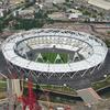 Aerial photo of the Olympic Park main stadium in London