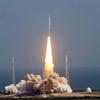 NASA's Ares 1-X rocket lifts off from a launch pad at the Kennedy Space Center on October 28, 2009.