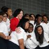 Sotomayor with Cardinal Spellman High School students.