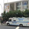 Police in front of Lincoln Center in advance of the Metropolitan Opera's lockout deadline Sunday