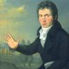 Portrait of Ludwig van Beethoven.