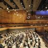 Firefly light fixtures above the orchestra at David Geffen Hall
